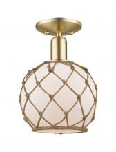 Innovations Lighting 716-1C-CB-G121-8RB - Farmhouse Rope - 1 Light - 8 inch - Champagne Bronze - Semi-Flush Mount