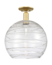 Innovations Lighting 716-1C-SG-G1213-14CL - Athens Deco Swirl - 1 Light - 14 inch - Satin Gold - Semi-Flush Mount