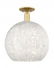 Innovations Lighting 716-1C-SG-G1216-14WM - White Mouchette - 1 Light - 14 inch - Satin Gold - Semi-Flush Mount
