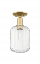 Innovations Lighting 716-1C-SG-G460-7CL - Preston Cylinder - 1 Light - 6 inch - Satin Gold - Semi-Flush Mount