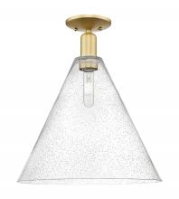 Innovations Lighting 716-1C-SG-GBC-164 - Berkshire Glass - 1 Light - 16 inch - Satin Gold - Semi-Flush Mount