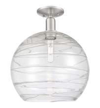 Innovations Lighting 716-1C-SN-G1213-14CL - Athens Deco Swirl - 1 Light - 14 inch - Brushed Satin Nickel - Semi-Flush Mount