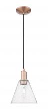 Innovations Lighting 716-1P-AC-GBC-84 - Berkshire Glass - 1 Light - 8 inch - Antique Copper - Cord hung - Mini Pendant