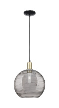 Innovations Lighting 716-1P-BAB-G1213-12CL - Athens Deco Swirl - 1 Light - 12 inch - Black Antique Brass - Cord hung - Mini Pendant