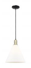 Innovations Lighting 716-1P-BAB-GBC-121 - Berkshire Glass - 1 Light - 12 inch - Black Antique Brass - Cord hung - Mini Pendant