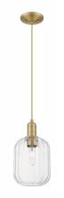 Innovations Lighting 716-1P-BB-G460-7CL - Preston Cylinder - 1 Light - 6 inch - Brushed Brass - Cord hung - Mini Pendant