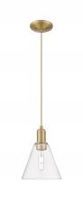Innovations Lighting 716-1P-BB-GBC-82 - Berkshire Glass - 1 Light - 8 inch - Brushed Brass - Cord hung - Mini Pendant