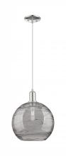 Innovations Lighting 716-1P-PN-G1213-12SM - Athens Deco Swirl - 1 Light - 12 inch - Polished Nickel - Cord hung - Mini Pendant