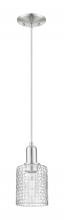 Innovations Lighting 716-1P-SN-G112C-5CL - Cobbleskill - 1 Light - 5 inch - Brushed Satin Nickel - Cord hung - Mini Pendant
