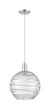Innovations Lighting 716-1P-SN-G1213-12CL - Athens Deco Swirl - 1 Light - 12 inch - Brushed Satin Nickel - Cord hung - Mini Pendant