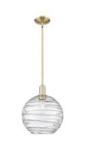 Innovations Lighting 716-1S-AB-G1213-12CL - Athens Deco Swirl - 1 Light - 12 inch - Antique Brass - Stem hung - Mini Pendant