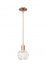 Innovations Lighting 716-1S-AC-G1216-6WM - White Mouchette - 1 Light - 6 inch - Antique Copper - Stem hung - Mini Pendant