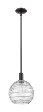 Innovations Lighting 716-1S-BK-G1213-10CL - Athens Deco Swirl - 1 Light - 10 inch - Matte Black - Stem hung - Mini Pendant