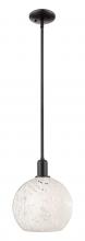Innovations Lighting 716-1S-BK-G1216-10WM - White Mouchette - 1 Light - 10 inch - Matte Black - Stem hung - Mini Pendant