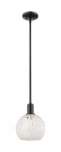 Innovations Lighting 716-1S-BK-G1216-8WM - White Mouchette - 1 Light - 8 inch - Matte Black - Stem hung - Mini Pendant