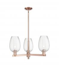 Innovations Lighting 716-3CR-AC-G457-6CL - Preston Flute - 3 Light - 18 inch - Antique Copper - Flush Mount