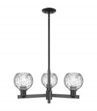 Innovations Lighting 716-3CR-BK-G1215-6 - Athens Water Glass - 3 Light - 28 inch - Matte Black - Stem hung - Flush Mount