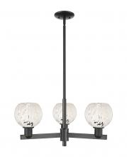 Innovations Lighting 716-3CR-BK-G1216-6WM - White Mouchette - 3 Light - 28 inch - Matte Black - Stem hung - Pendant