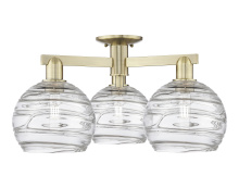 Innovations Lighting 716-3F-AB-G1213-8CL - Athens Deco Swirl - 3 Light - 26 inch - Antique Brass - Semi-Flush Mount
