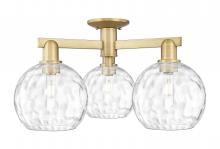 Innovations Lighting 716-3F-BB-G1215-8 - Athens Water Glass - 3 Light - 26 inch - Brushed Brass - Semi-Flush Mount