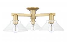 Innovations Lighting 716-3F-BB-G132 - Orwell - 3 Light - 26 inch - Brushed Brass - Semi-Flush Mount