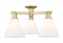 Innovations Lighting 716-3F-BB-GBC-81 - Berkshire Glass - 3 Light - 26 inch - Brushed Brass - Semi-Flush Mount