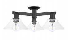 Innovations Lighting 716-3F-BK-G132 - Orwell - 3 Light - 26 inch - Matte Black - Semi-Flush Mount