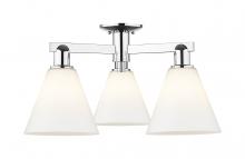 Innovations Lighting 716-3F-PC-GBC-81 - Berkshire Glass - 3 Light - 26 inch - Polished Chrome - Semi-Flush Mount