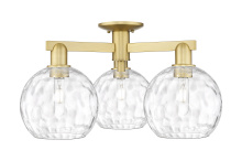 Innovations Lighting 716-3F-SG-G1215-8 - Athens Water Glass - 3 Light - 26 inch - Satin Gold - Semi-Flush Mount