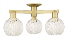 Innovations Lighting 716-3F-SG-G1216-6WM - White Mouchette - 3 Light - 24 inch - Satin Gold - Semi-Flush Mount
