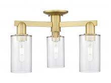 Innovations Lighting 716-3F-SG-G802 - Clymer - 3 Light - 21 inch - Satin Gold - Semi-Flush Mount