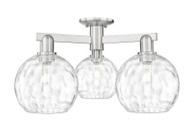 Innovations Lighting 716-3F-SN-G1215-8 - Athens Water Glass - 3 Light - 26 inch - Brushed Satin Nickel - Semi-Flush Mount