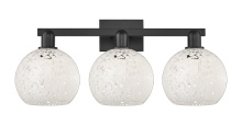 Innovations Lighting 716-3W-BK-G1216-8WM - White Mouchette - 3 Light - 27 inch - Matte Black - Bath Vanity Light