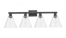 Innovations Lighting 716-4W-BK-GBC-82 - Berkshire Glass - 4 Light - 35 inch - Matte Black - Bath Vanity Light