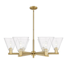 Innovations Lighting 716-6CR-BB-GBC-82 - Berkshire Glass - 6 Light - 38 inch - Brushed Brass - Stem hung - Chandelier