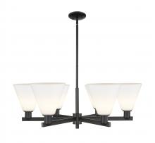 Innovations Lighting 716-6CR-BK-GBC-81 - Berkshire Glass - 6 Light - 38 inch - Matte Black - Stem hung - Chandelier