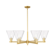 Innovations Lighting 716-6CR-SG-GBC-82 - Berkshire Glass - 6 Light - 38 inch - Satin Gold - Stem hung - Chandelier