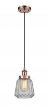 Innovations Lighting 916-1P-AC-G142 - Chatham - 1 Light - 6 inch - Antique Copper - Cord hung - Mini Pendant