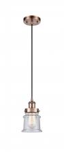 Innovations Lighting 916-1P-AC-G184S - Canton - 1 Light - 6 inch - Antique Copper - Cord hung - Mini Pendant