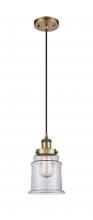 Innovations Lighting 916-1P-BB-G182 - Canton - 1 Light - 6 inch - Brushed Brass - Cord hung - Mini Pendant