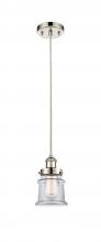 Innovations Lighting 916-1P-PN-G182S - Canton - 1 Light - 6 inch - Polished Nickel - Cord hung - Mini Pendant