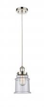 Innovations Lighting 916-1P-PN-G184 - Canton - 1 Light - 6 inch - Polished Nickel - Cord hung - Mini Pendant