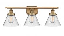 Innovations Lighting 916-3W-BB-G44 - Cone - 3 Light - 28 inch - Brushed Brass - Bath Vanity Light