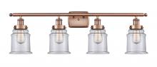 Innovations Lighting 916-4W-AC-G182 - Canton - 4 Light - 36 inch - Antique Copper - Bath Vanity Light