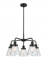 Innovations Lighting 916-5CR-BK-G64 - Cone - 5 Light - 25 inch - Matte Black - Chandelier