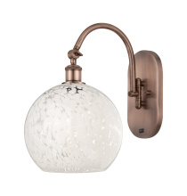 Innovations Lighting 918-1W-AC-G1216-10WM - White Mouchette - 1 Light - 10 inch - Antique Copper - Sconce