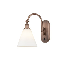 Innovations Lighting 918-1W-AC-GBC-81 - Berkshire Glass - 1 Light - 8 inch - Antique Copper - Sconce