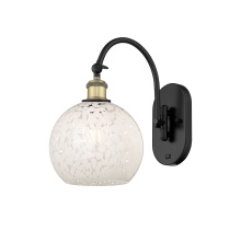Innovations Lighting 918-1W-BAB-G1216-8WM - White Mouchette - 1 Light - 8 inch - Black Antique Brass - Sconce