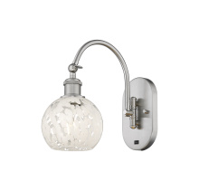 Innovations Lighting 918-1W-SN-G1216-6WM - White Mouchette - 1 Light - 6 inch - Brushed Satin Nickel - Sconce
