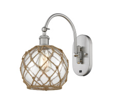 Innovations Lighting 918-1W-SN-G122-8RB - Farmhouse Rope - 1 Light - 8 inch - Brushed Satin Nickel - Adjustable - Sconce